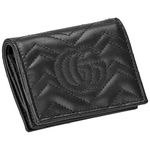 グッチ 二つ折り財布 レディース GGマーモント ブラック GUCCI 466492 DTD1T 1000の画像
