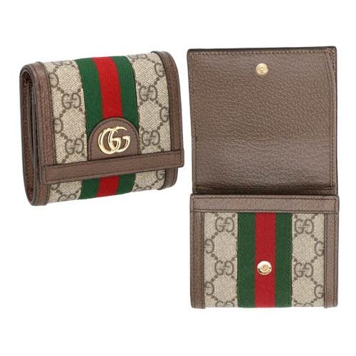 グッチ GUCCI 二つ折り財布 レディース オフィディア ベージュ 598662