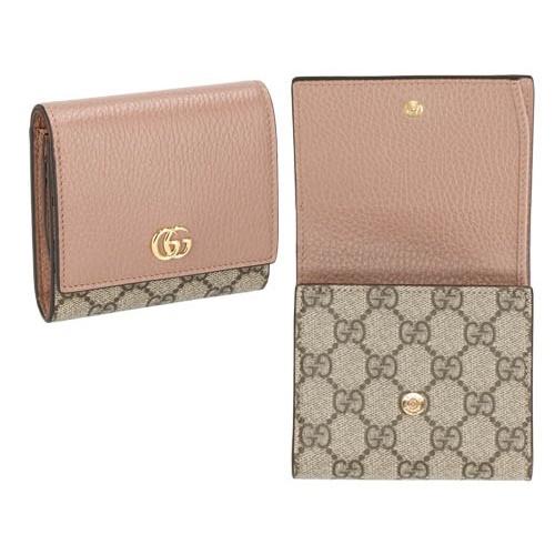 GUCCI グッチ 二つ折り財布 レディース GGマーモント ピンク 598587