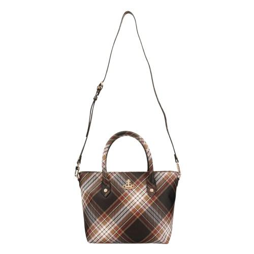【美品】ヴィヴィアンウエストウッド トートバッグ キャンバス オーブ 総柄 茶 Vivienne Westwood - 【美品】ヴィヴィアンウエストウッド トート