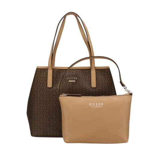 GUESS（ゲス） トートバッグ レディース PORTINI TRAP TOTE ブラウン 