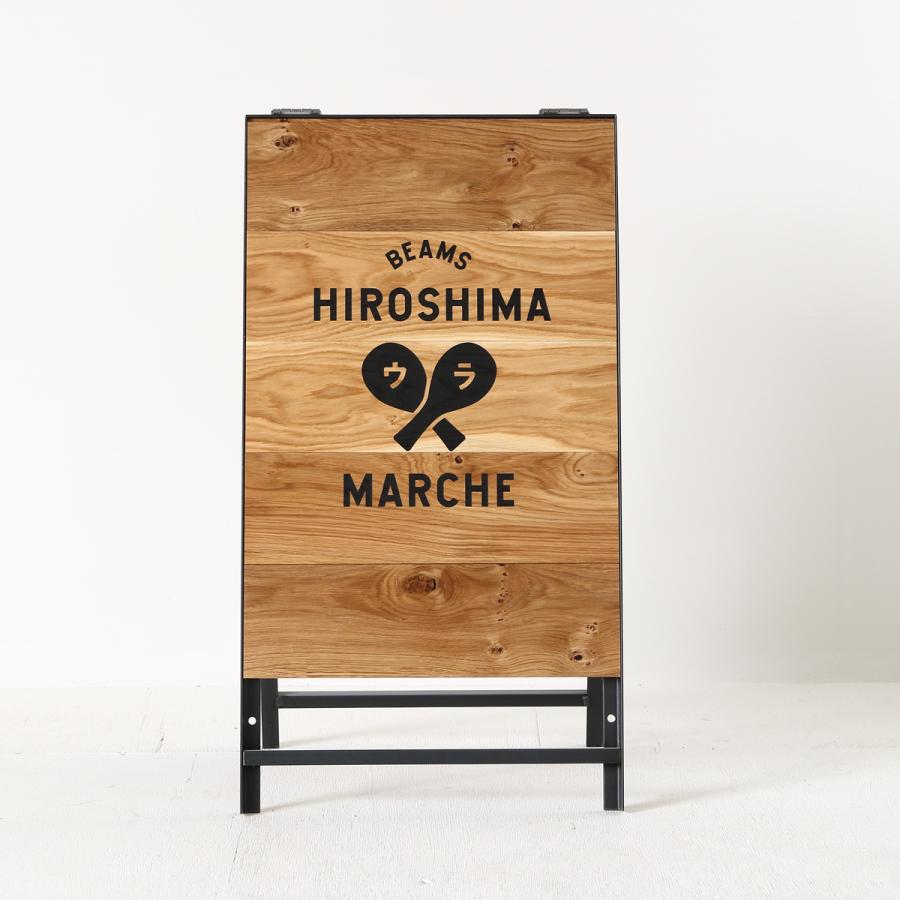 ストッパー付A型折りたたみショップ看板　幅400 木製アイアン 両面・片面デザイン　ウェイト対応 国産 関本家具 アンテカルネの画像