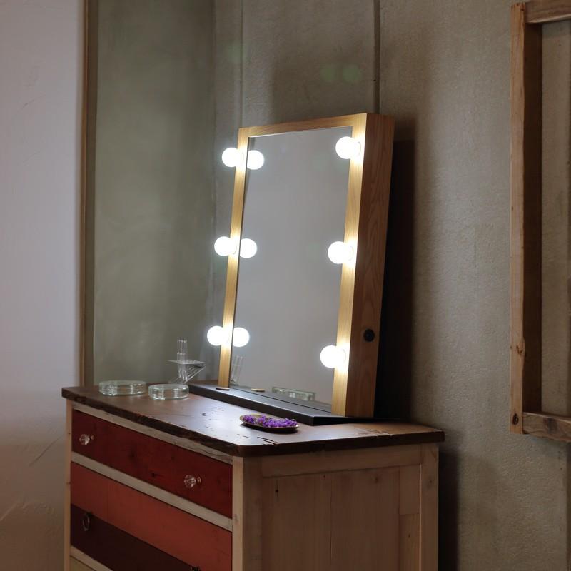 関本家具装芸 女優ミラードレッサー デスクトップ LED 卓上置けば