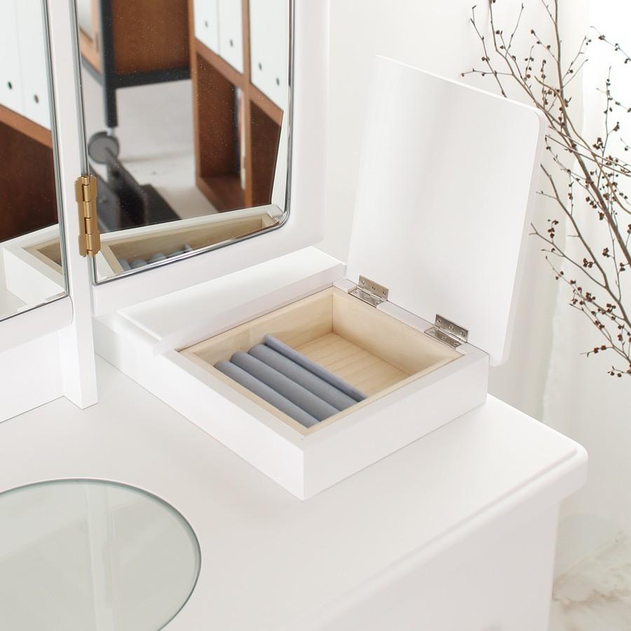 ドレッサー♡ フェアリーテール（ベビーブルー）半三面鏡ドレッサー椅子付き