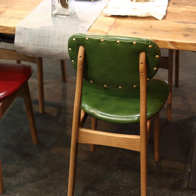 レトロ風 緑色 IKPダイニングチェア 1脚 関本家具装芸 職人家具イカピー ikp チェア レトロアンティーク加工