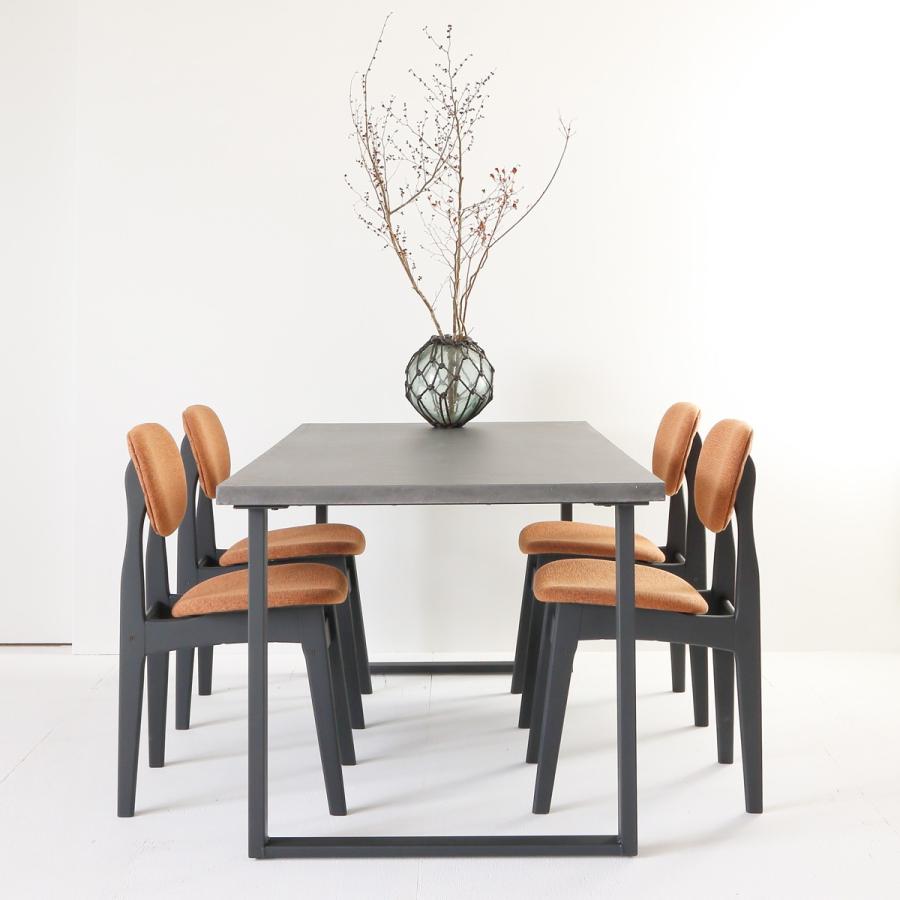 ダイニングテーブル｜横幅150cm｜奥行80cm｜薄塗りモルタル｜デスク ダイニングテーブル｜ライトグレー｜横幅150cm｜奥行80cm｜脚