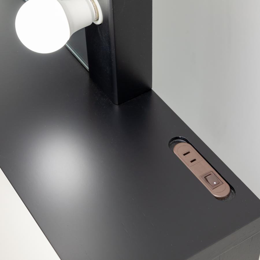 関本家具装芸 ドレッサー 一面鏡 リッツ LEDライト ブラック色 椅子
