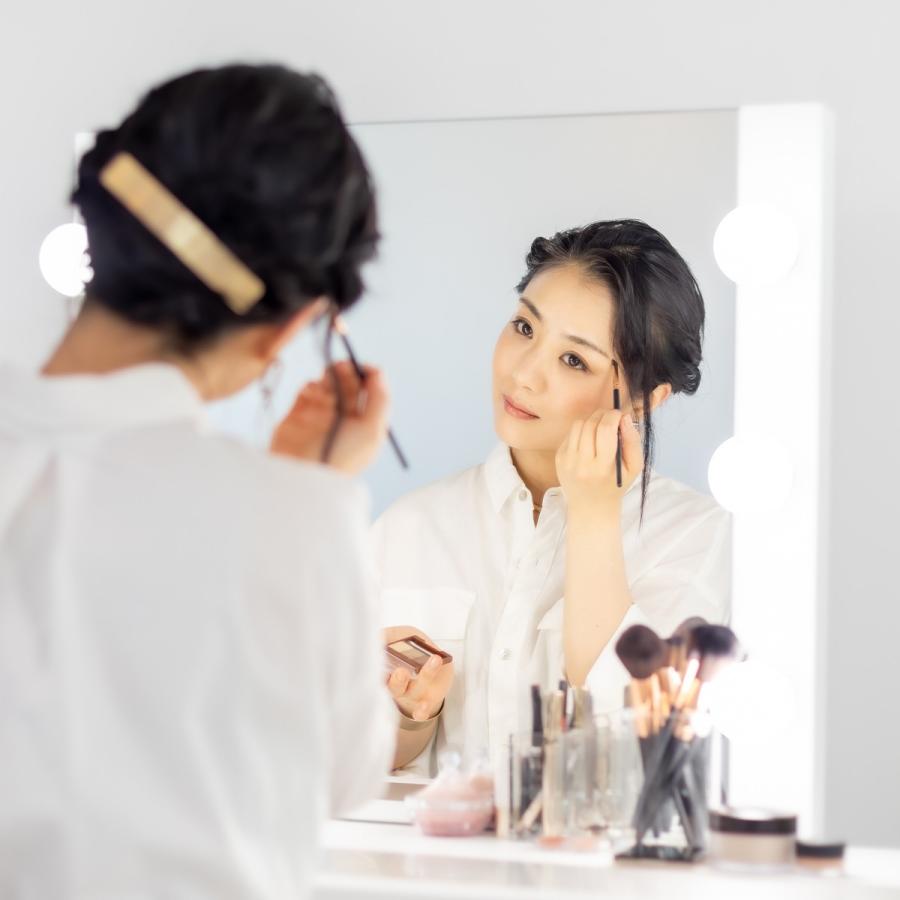 関本家具装芸 ドレッサー 一面鏡 リッツ LEDライト パールホワイト色