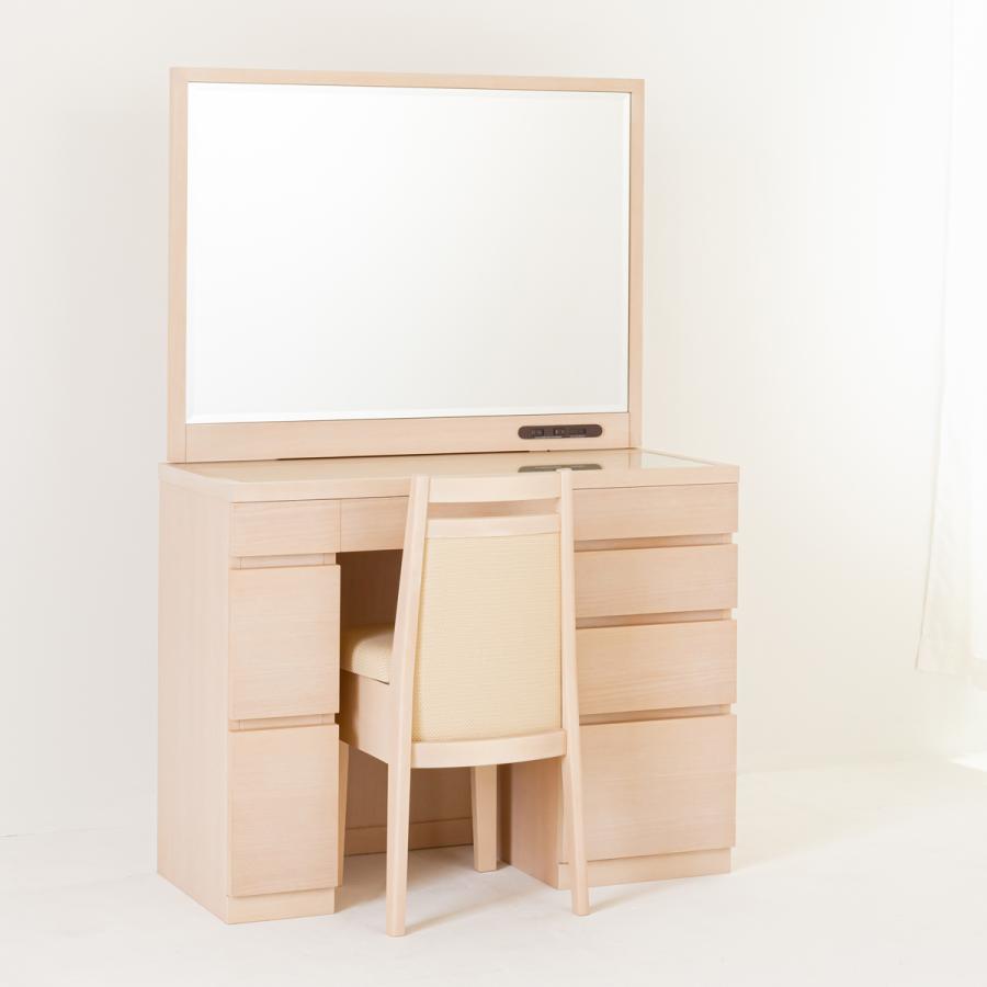 関本家具装芸 レントホテルドレッサー ミルキーホワイト色 一面鏡95cm