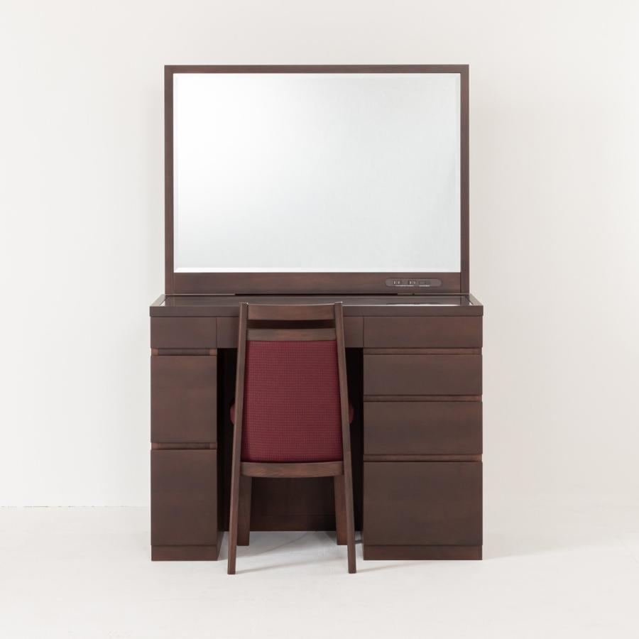 関本家具装芸 レント ウェンジ色 一面鏡95cmワイドミラーデスクホテル