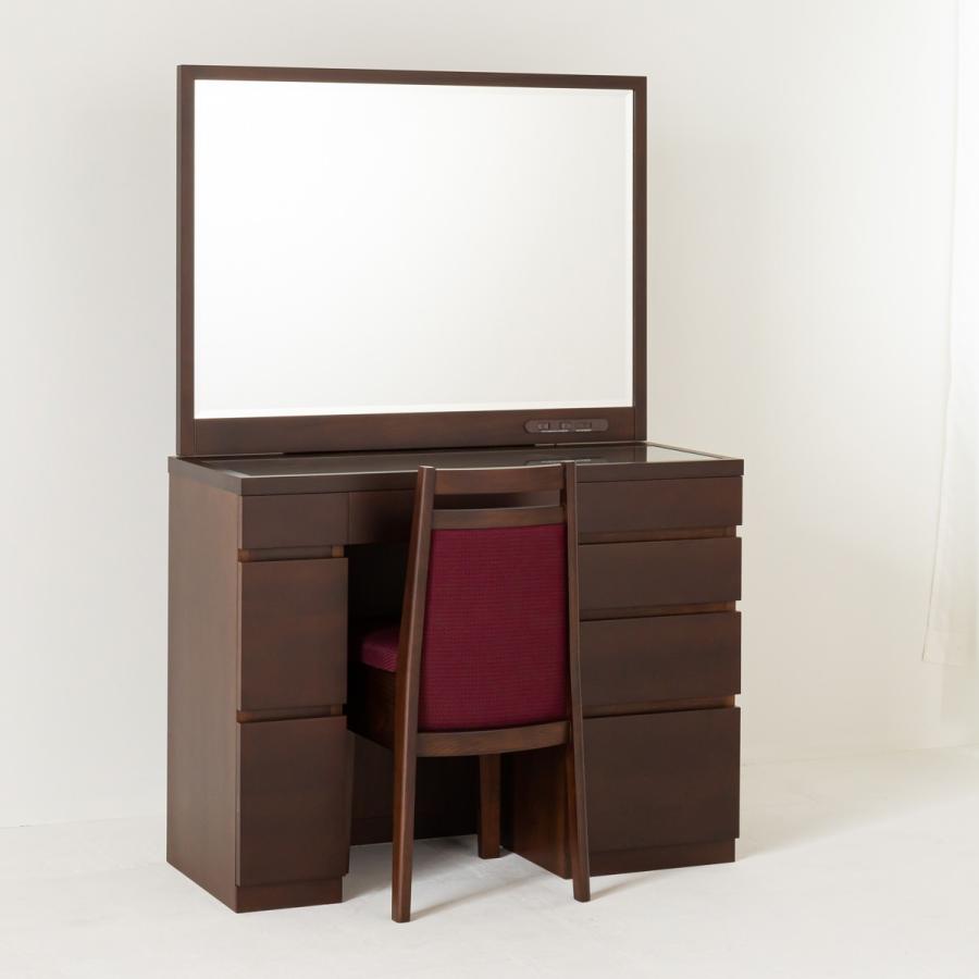 関本家具装芸 レント ウェンジ色 一面鏡95cmワイドミラーデスクホテル