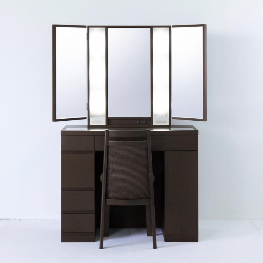 関本家具装芸 プリマ女優ミラー ウェンジ 半三面鏡ハリウッドミラー