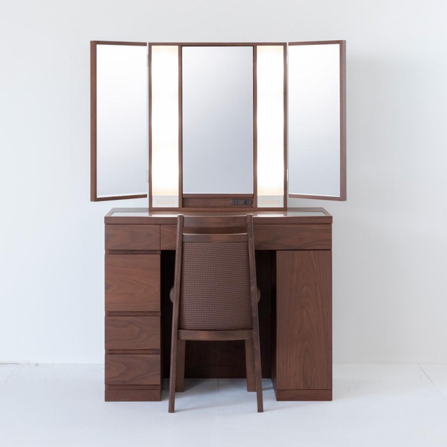 関本家具装芸 プリマ女優ミラー ウォールナット 半三面鏡ハリウッド