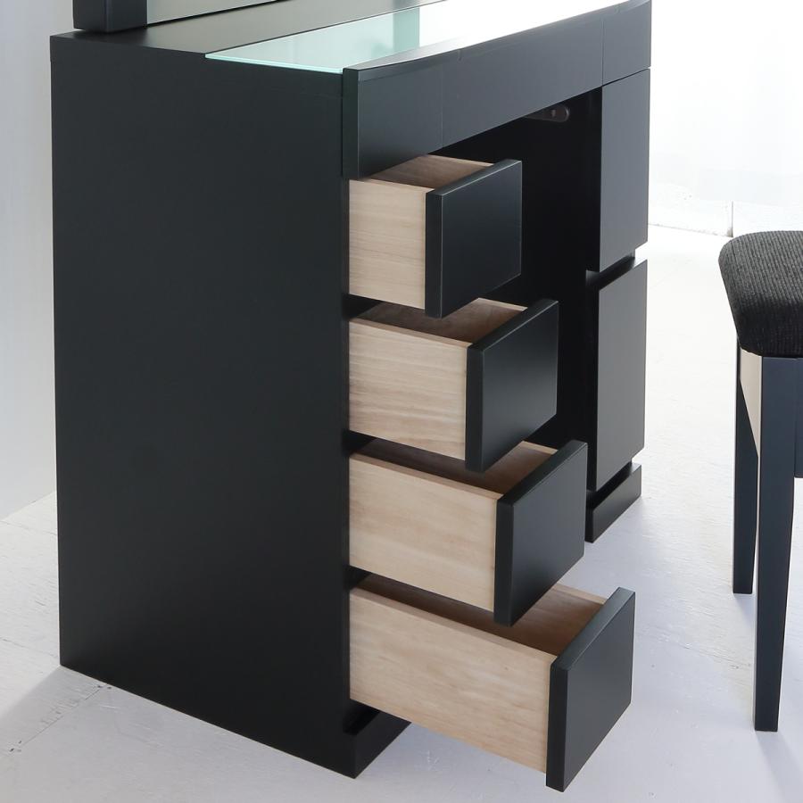 関本家具装芸 クリスタルSofia チェスト90セット 女優ミラー ブラック