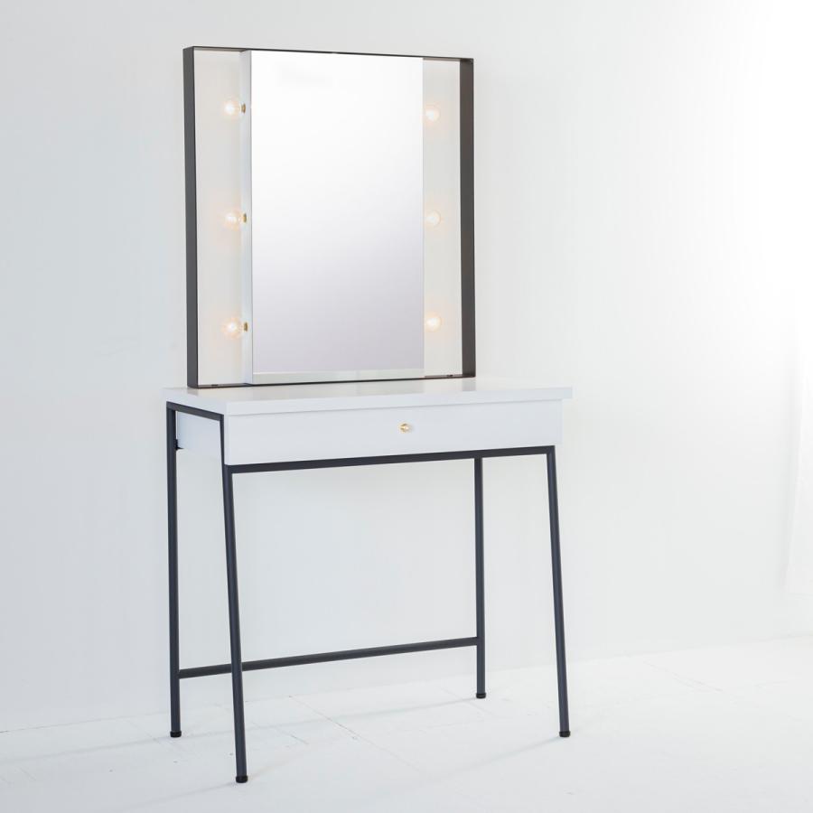 関本家具装芸 一面鏡スタジオ女優ミラードレッサー ホワイトブラック