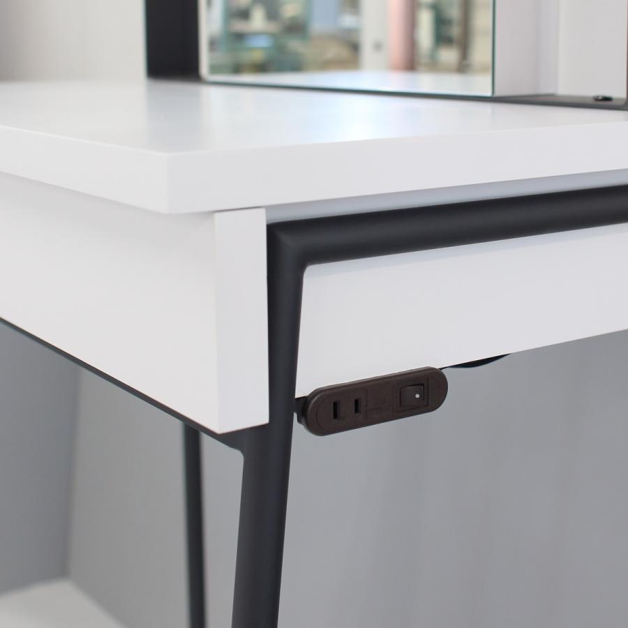 関本家具装芸 一面鏡スタジオ女優ミラードレッサー ホワイトブラック