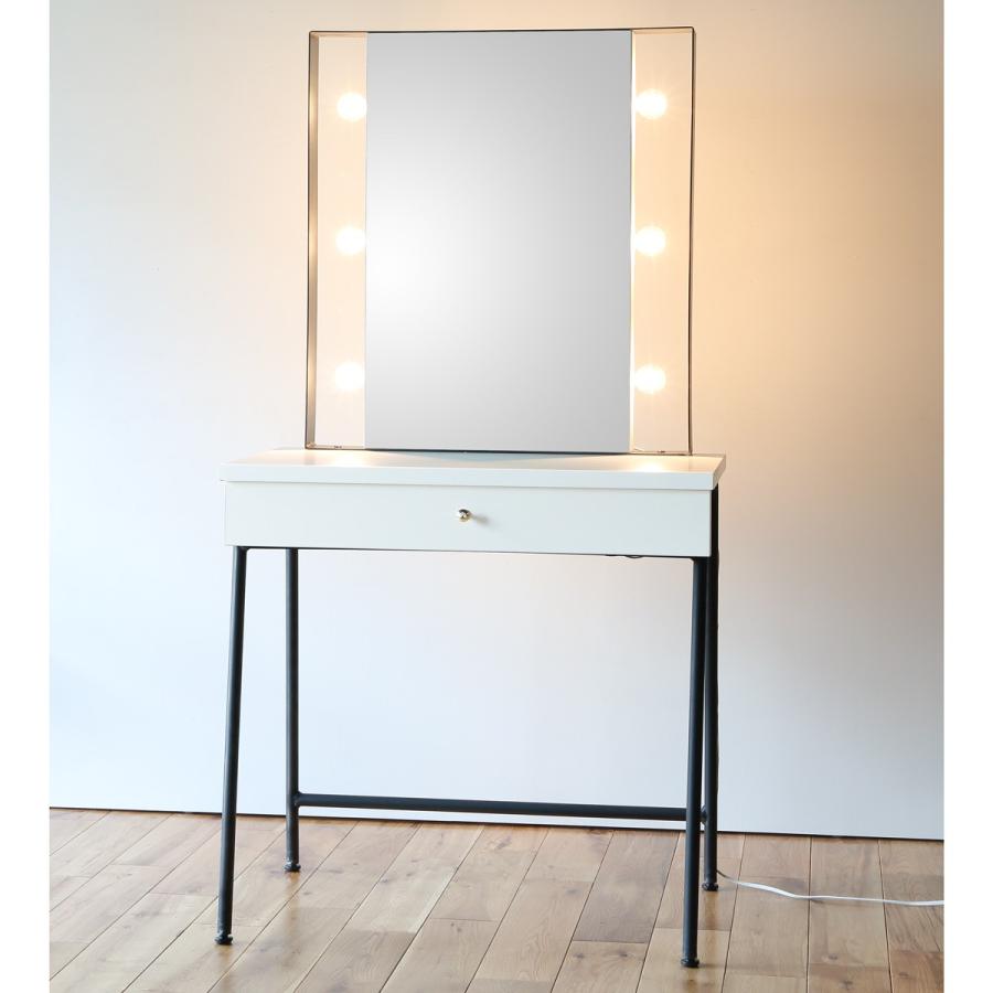 関本家具装芸 一面鏡スタジオ女優ミラードレッサー ホワイトブラック