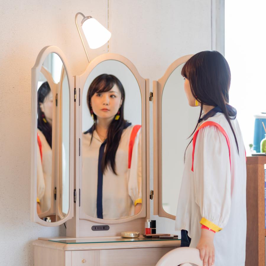 関本家具装芸 ドレッサー 本三面鏡ビーナス アンティークブラウン