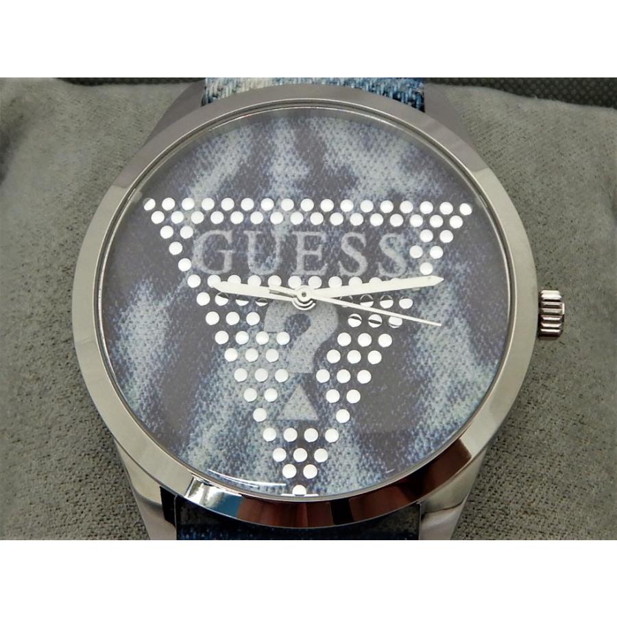 GUESS　ゲス　腕時計 クォーツ　レディース　W1144L1　 シルバー ステンレススチール デニム×レザーベルト