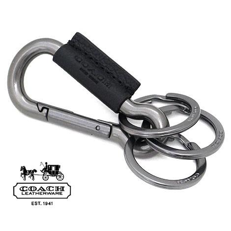 Coach アウトレット F Blk コーチ カラビナ レザー キーリング キーホルダー メンズ ブラック ガンメタル Coach K 187 ジュエリーsekine 通販 Yahoo ショッピング