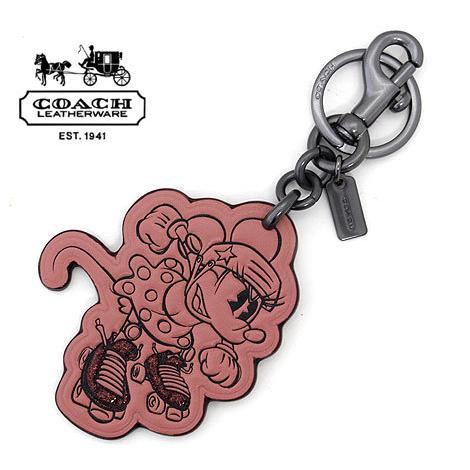予約販売品 キーリング レザー ミニーマウス コラボ ディズニー Bknb2 F コーチ アウトレット Coach ブランド バッグ 財布 腕時計 アクセ 宝石 キーホルダー ピンク ヴィンテージ バッグチャーム 財布 帽子 ファッション小物