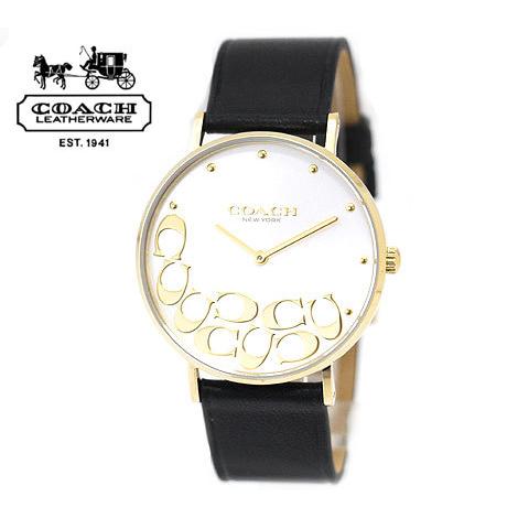 COACH コーチ 14503801 PERRY ペリー 36MM 腕時計 レディース アナログ クオーツ ブラック×ゴールド レザー