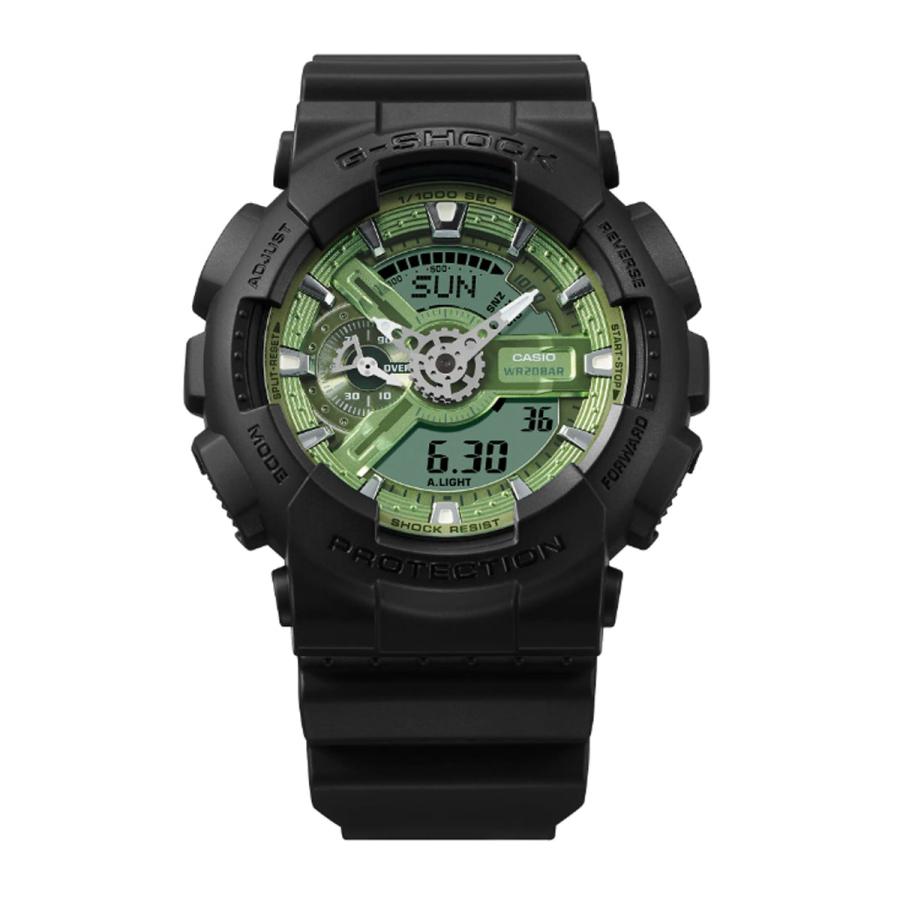 CASIO G-SHOCK　GA-110CD-1A3JF カシオ 腕時計 アナログデジタル デジアナ アナデジ  ビッグケース ブラック セージグリーン｜sekine｜02