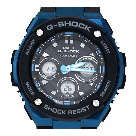 CASIO　G-SHOCK　GST-W300G-1A2JF　カシオ　G-STEEL 腕時計 メンズ Mid Size Series  ブラック×シルバー Bluetooth 電波時計 ソーラー電波 ブラック ブルー｜sekine｜02