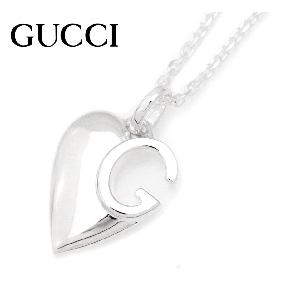 GUCCI グッチ 233963 J8400 8106 Gロゴインハート ネックレス  