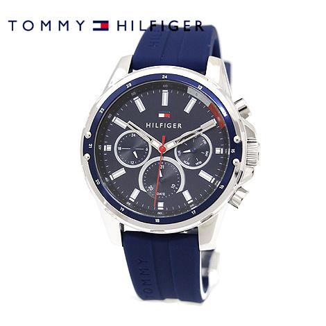 TOMMY HILFIGER トミーヒルフィガー 1791791 メンズ 腕時計 アナログ クォーツ ネイビー ラバーバンド プレゼント