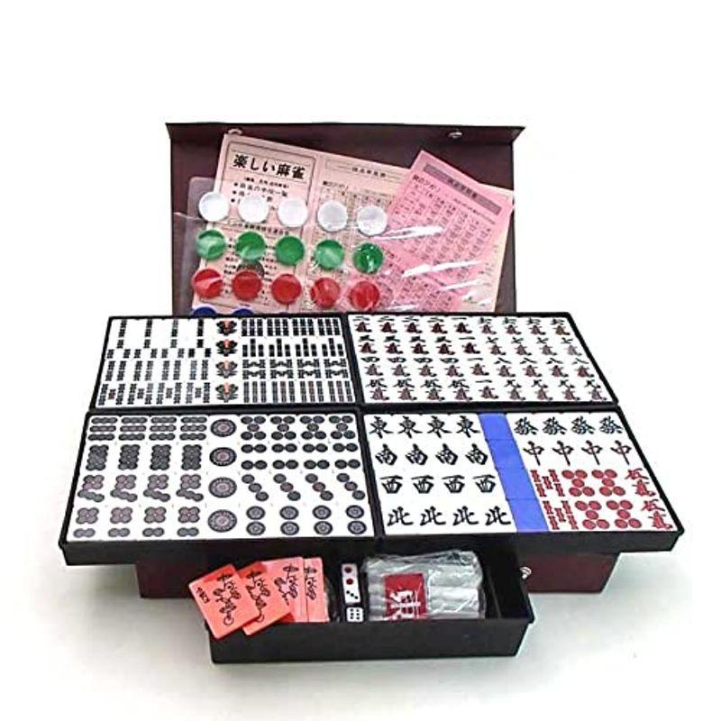 国産手打麻雀牌セット コバルトブルーのくっきり太字の重量麻雀牌 人和（レンホー）