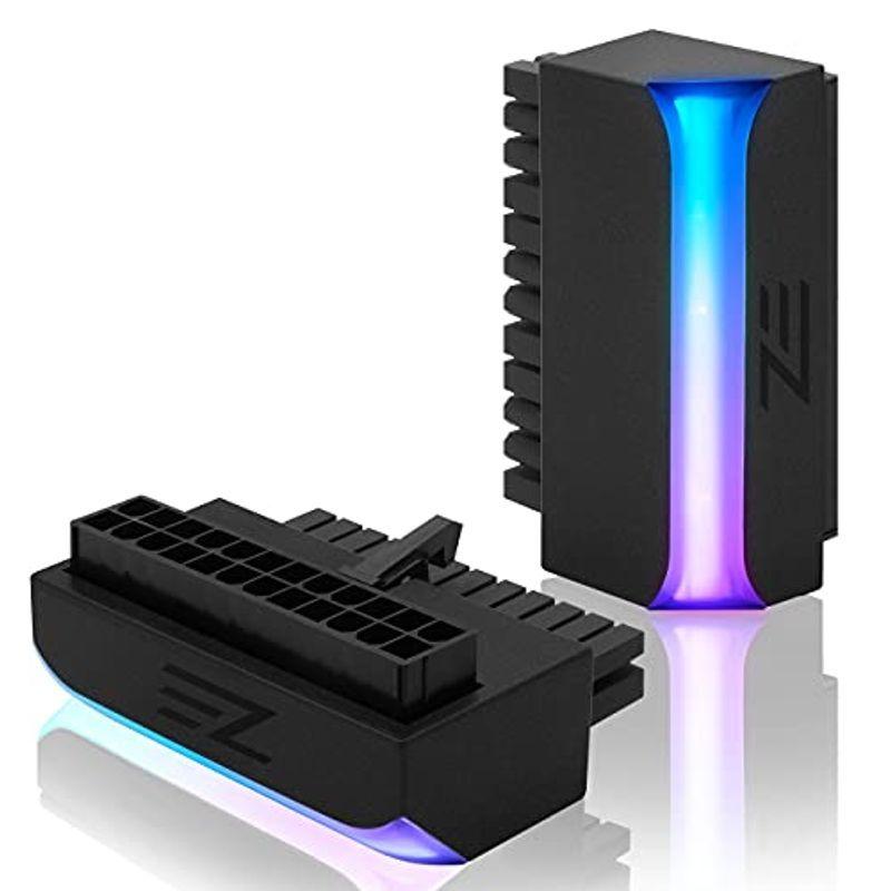 EZDIY-FAB ATX 24ピン90度電源コネクタ PC電源 5V3ピンARGBメスからオス電源変換アダプタ (デスクトップ用) -1個 通販 SFケーブル、USB Aメスtoミニ5ピンb5メスアダプタ