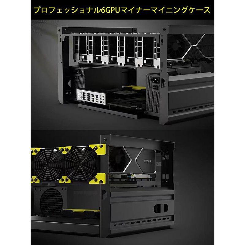DOMIYA 6GPUマイニングフレーム, トオープンマイニングリグ,サポート ATX電源、拡張電源をサポート,2 SSD *- コンピューターアクセサリー DOMIYA 6GPUマイニングケースラックマザーボードブラケット用のオープンマイニングリグフレーム ATX