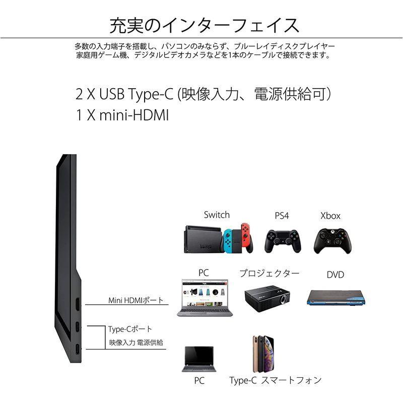 JAPANNEXT 15.8型 フルHD モバイルモニター JN-MD-IPS158FHDR USB Type