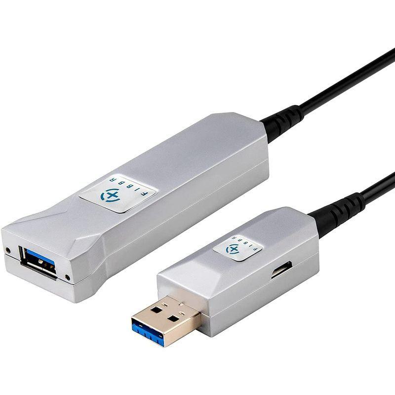 割り引き割り引きFIBBR USB 3.0高速5Gbpsアクティブ光ファイバーオス-メススリムフレキシブルエクストラロング延長ケーブル（30m）  PCケーブル、コネクタ