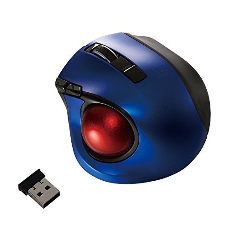 Digio2 Q 48359 ブルー 5ボタン 静音 ワイヤレスマウス 2.4GHz トラックボール 小型 マウス、トラックボール 【メール便送料無料対応可】