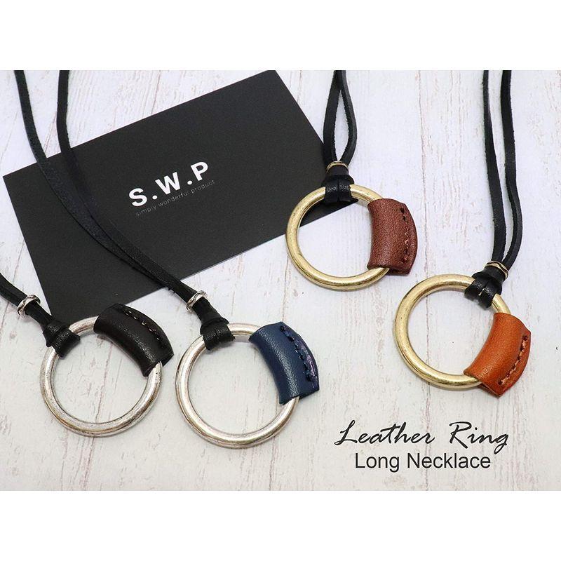 S W P シンプル リング レザー メンズ ネックレス リングネックレス 革ひも ロングネックレス メガネホルダー ネイビー Smne 朝涼 通販 Yahoo ショッピング