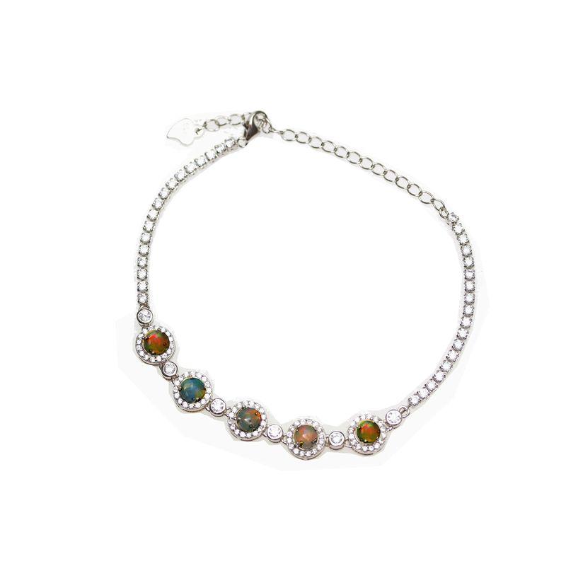 マリナボーダー オパールのブレスレット Ｋ18金メッキシルバー