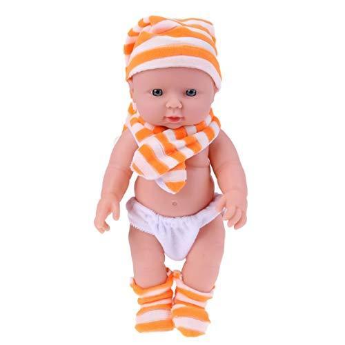お気にいる [エムティーエボコン] 赤ちゃん 人形 30cm オレンジ マフラー 6+ 抱き人形
