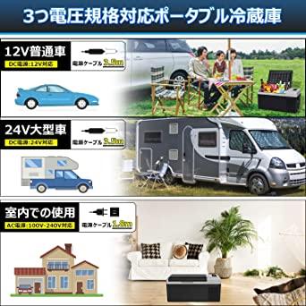 Sumeriy 車載冷蔵冷凍庫 18L -20℃〜20℃ 急速冷凍 2WAY電源対応 DC12V24V/AC100V 車｜sekitobasha｜03