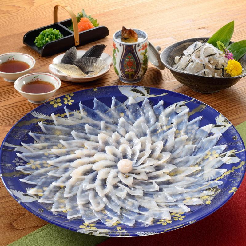 ふぐ刺用皿 関とら本店 ふぐ ふぐ刺し てっさ とらふぐ刺身セット（33cmプラ皿） 4