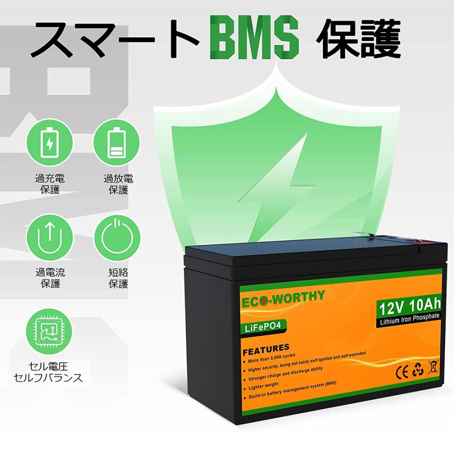 3000回使える 10AH リチウムイオンバッテリー 12V 128Wh バッテリー