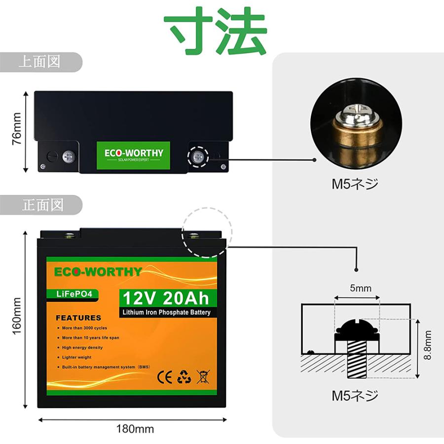 3000回使える 20AH リチウムイオンバッテリー 12V 256Wh 3000回使える 20AH リチウムイオンバッテリー 12V 256Wh