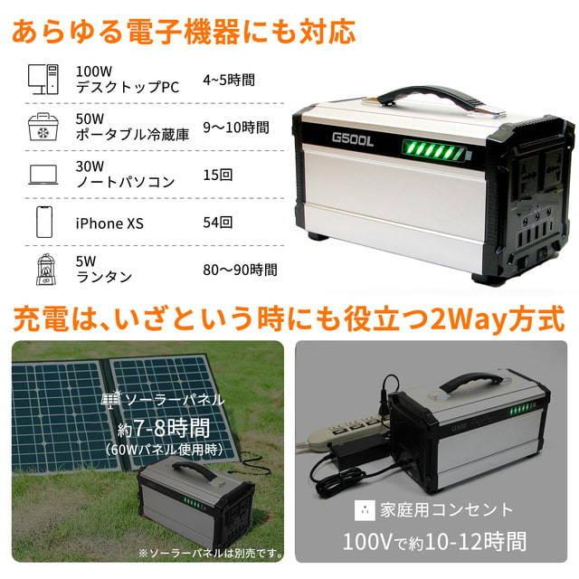 ポータブル電源 蓄電池 家庭用 ソーラーパネル 発電機 小型 家庭用 大容量 ポータブル電源 蓄電池 ソーラー 蓄電池 ポータブル ポータブル G500l M50 株式会社関谷ヤフー店 通販 Yahoo ショッピング