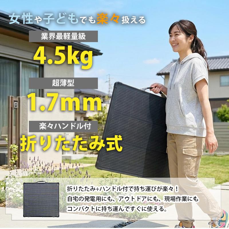 ソーラーパネル 折りたたみ 200W 超軽量4.5kg 最新 HPBCセル搭載 高