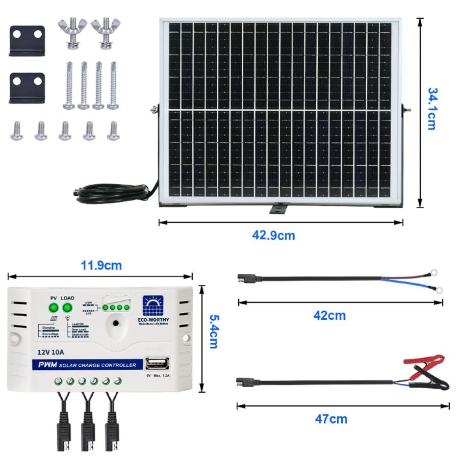 ソーラー発電キット 25W (ソーラーパネル+10Aチャージ ソーラー発電キット 25W (ソーラーパネル+10Aチャージ
