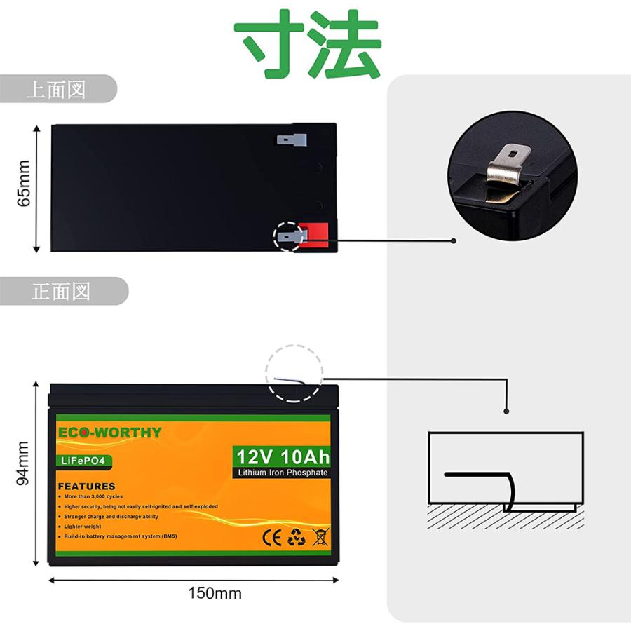 リン酸鉄リチウム電池 12v 10Ah 128Wh 3000回寿命 安全 BMS保護 リン酸鉄リチウム電池 12v 10Ah 128Wh 3000回寿命 安全 BMS保護