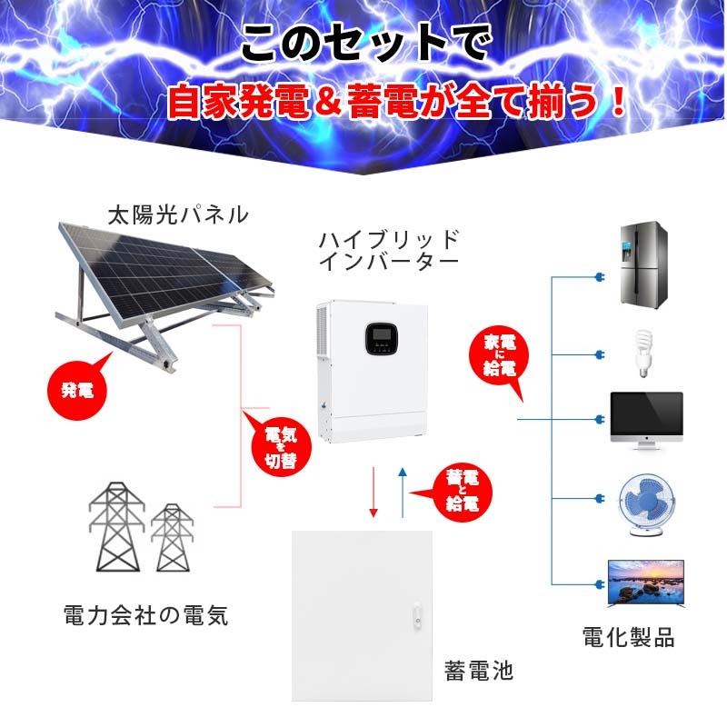 先着で4.7kwh~容量増設無料】ハイブリッドインバーター 5000W 48V