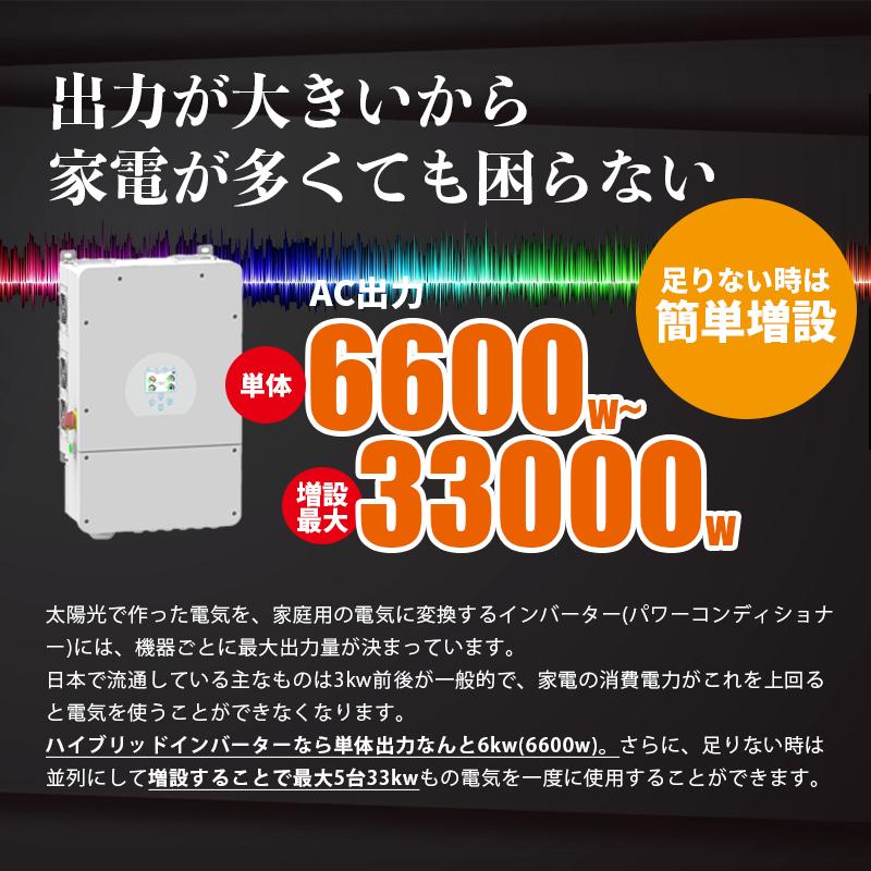 先着で4.7kwh~容量増設無料】ハイブリッドインバーター 6600W 先着で4.7kwh~容量増設無料】ハイブリッドインバーター 6600W