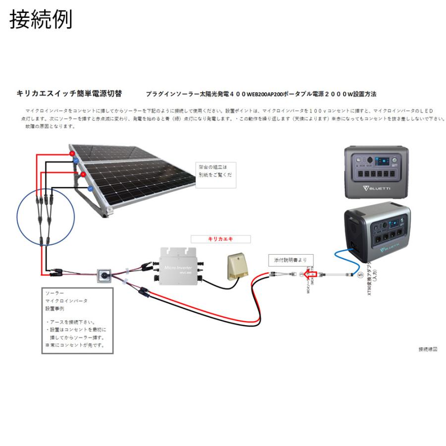 ソーラー電源切換えスイッチ プラグインソーラー/ポータブル電源 ソーラー電源切換えスイッチ プラグインソーラー/ポータブル電源